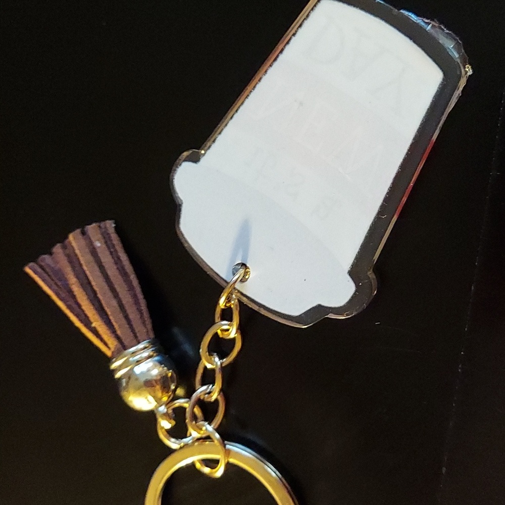 "It's a New Day" Coffee Key Chain with Tassle - Picture 2 of 3